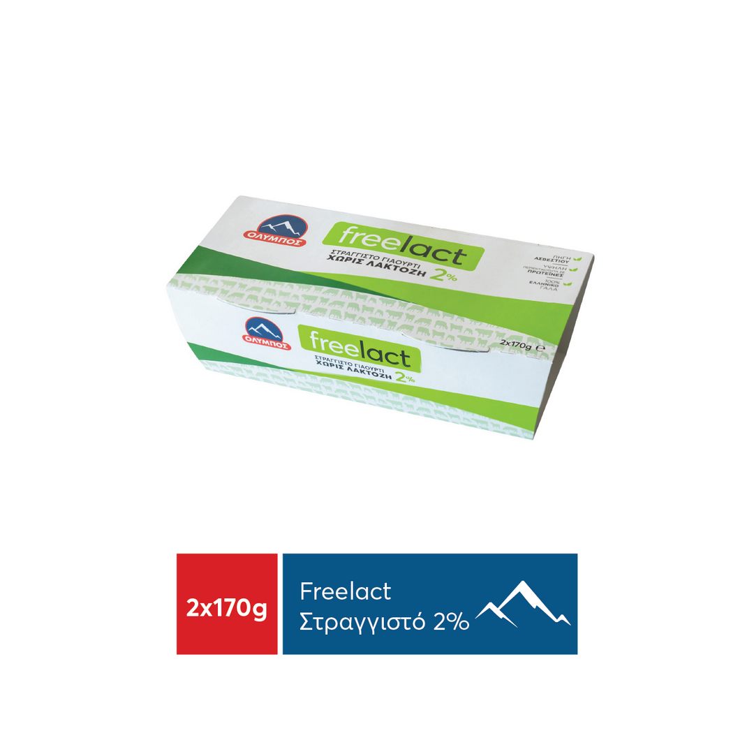 OLYMPOS Strained 2% Freelact Yogurt 2*170g