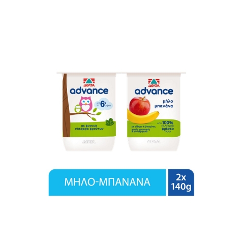 DELTA Advance Banana Apple Yogurt Dessert 2*140g