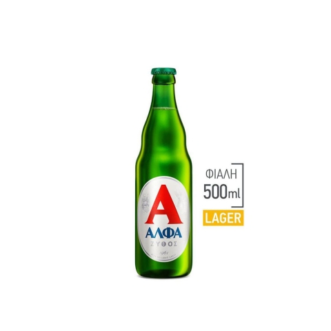 ALPHA Lager Beer 500ml bottle